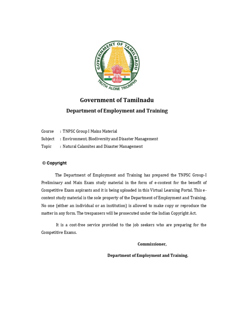 Natural Calamities and Disaster Management - 1st - Chapter | PDF ...