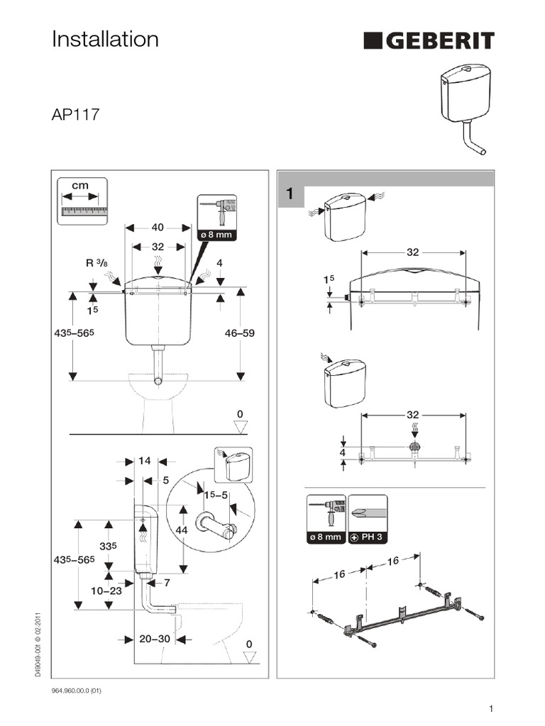 Geberit Installation Manual W - 964.960.00.0 - 01 | PDF