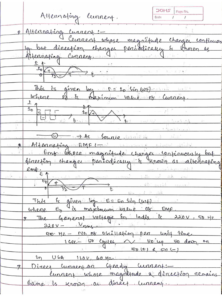 Alternating Current 1 | PDF