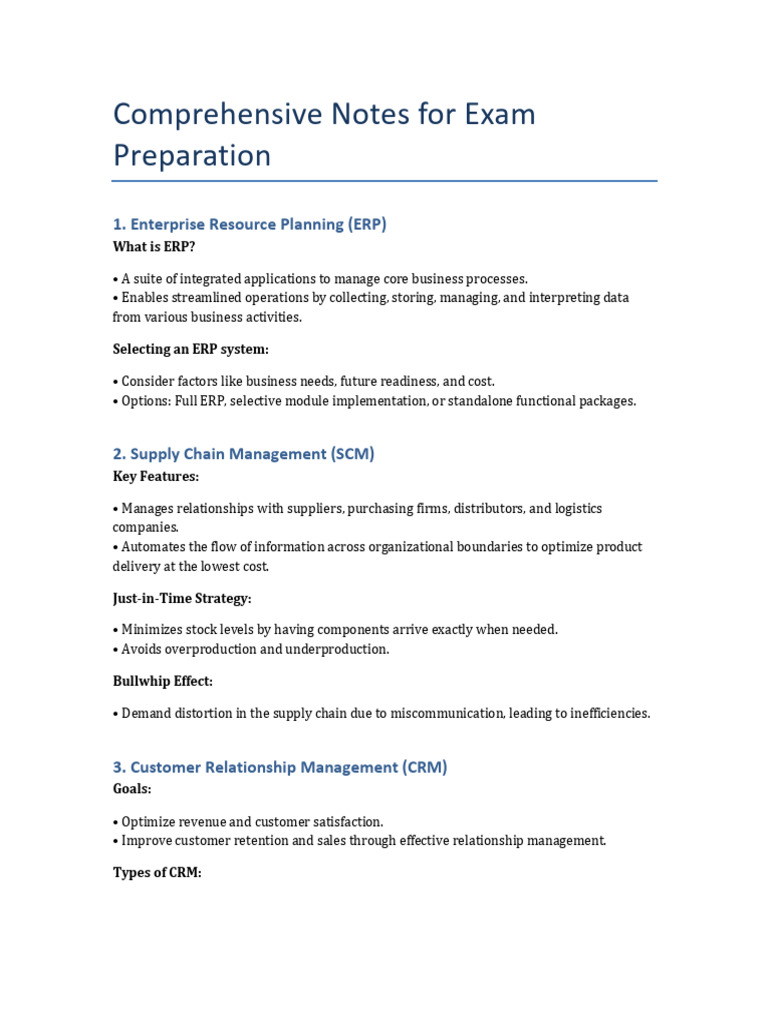 Comprehensive Exam Notes | PDF | Customer Relationship Management ...