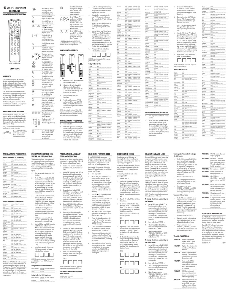 DRC400SeriesRemote UserGuide | PDF | Remote Control | Television