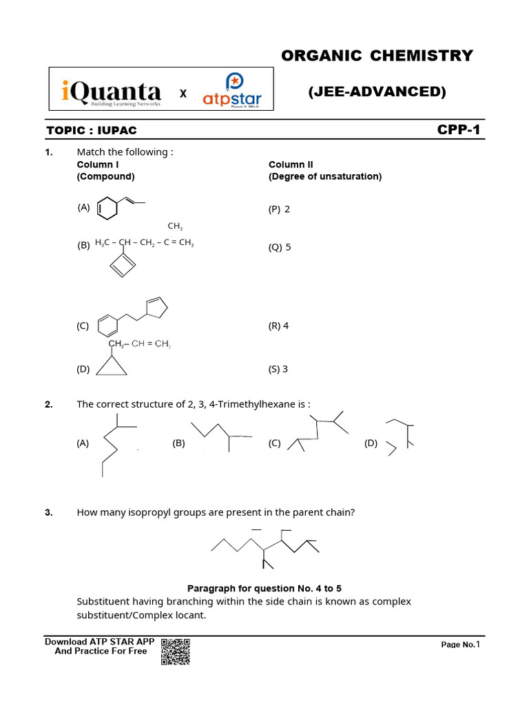 Organic+Chemistry+ +IUPAC | PDF | International Union Of Pure And ...