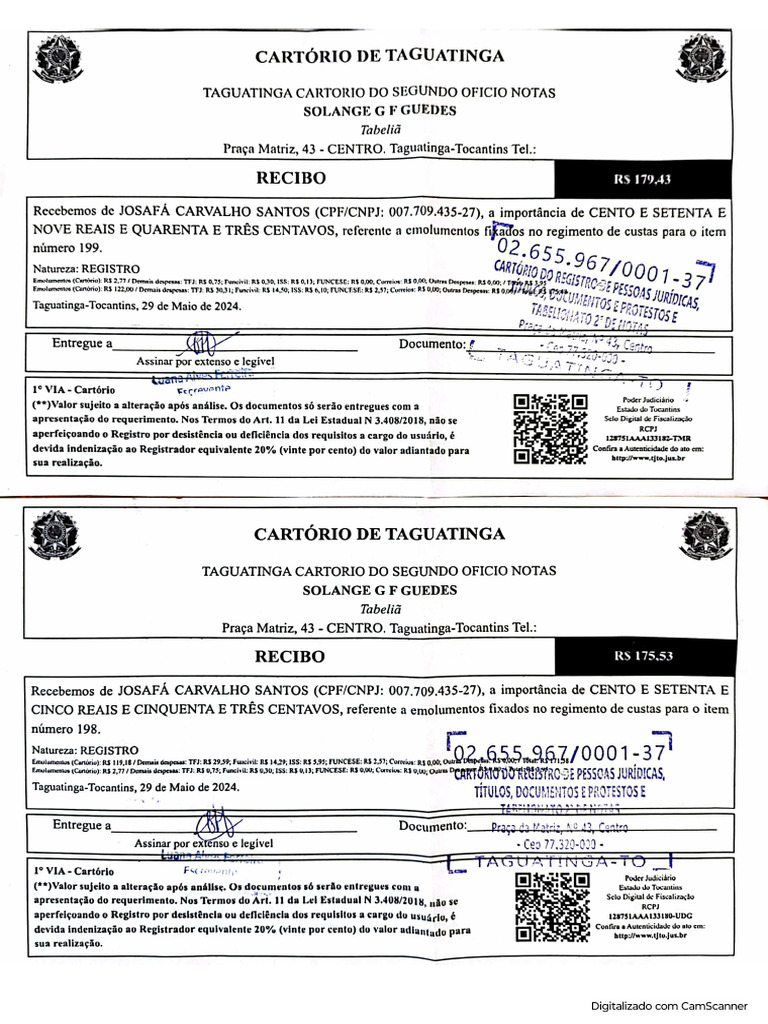 Recibo Cartório | PDF