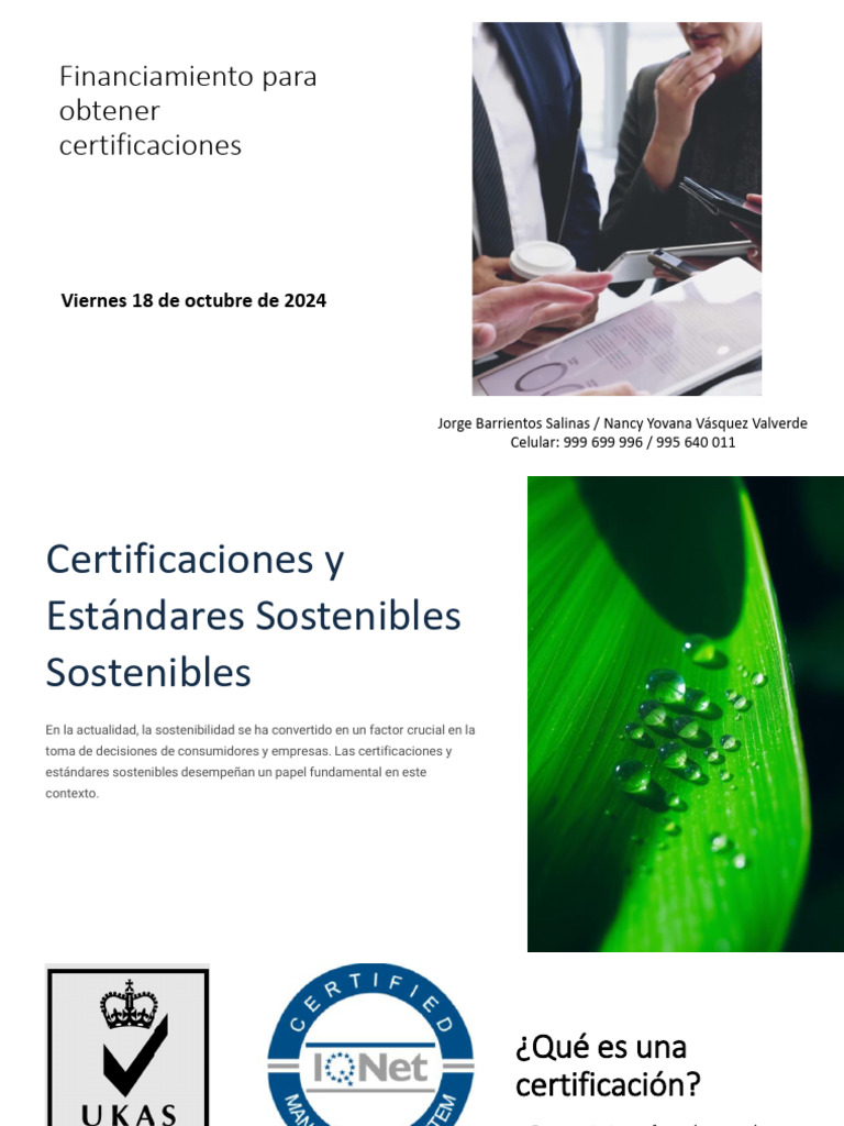 Financiamiento para Certificaciones Sostenibles | PDF | Business ...