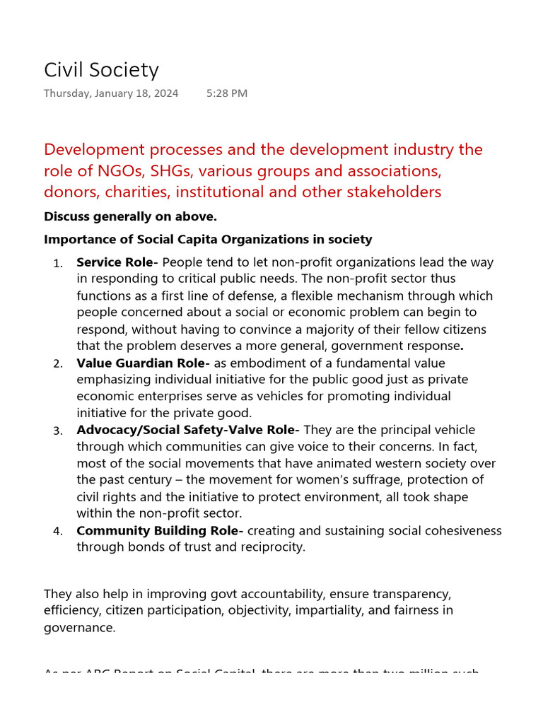 Civil Society | PDF | Consumer Protection | Non Governmental Organization