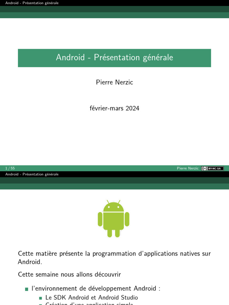 Introduction à la programmation Android | PDF | Android (Système d ...