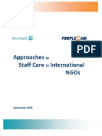 Approaches To Staff Care in International Ngos