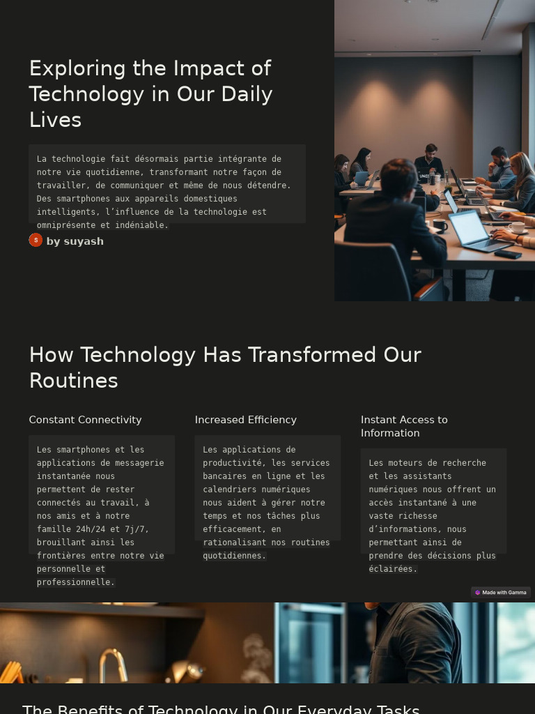 Impact de la Technologie Quotidienne | PDF | Évolution de carrière ...