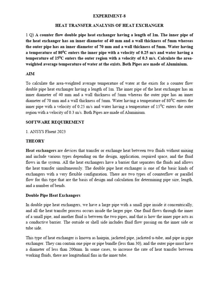 Experiment | PDF | Heat Exchanger | Pipe (Fluid Conveyance)