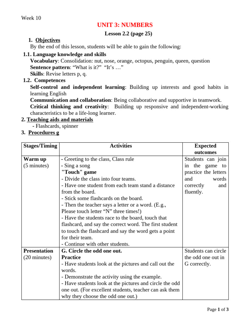Week 10 - iSS - Unit 3 - Numbers - Lesson 2.2 - Grade 2 - Page 25 (Cont ...
