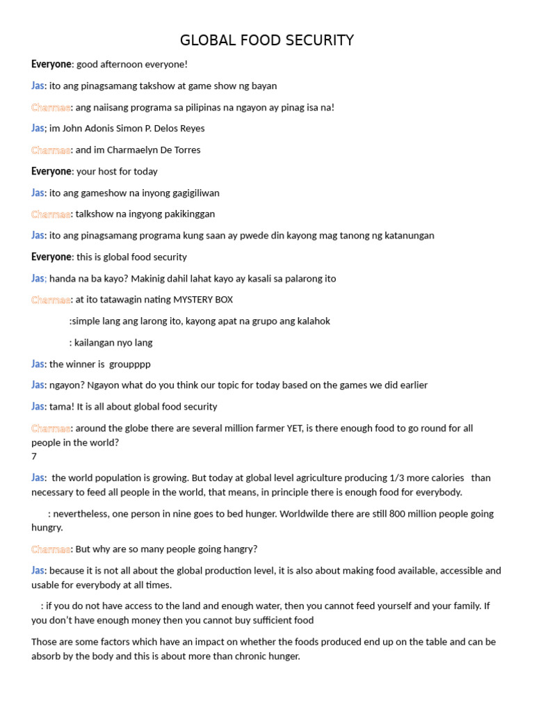 Global Food Security Pdf