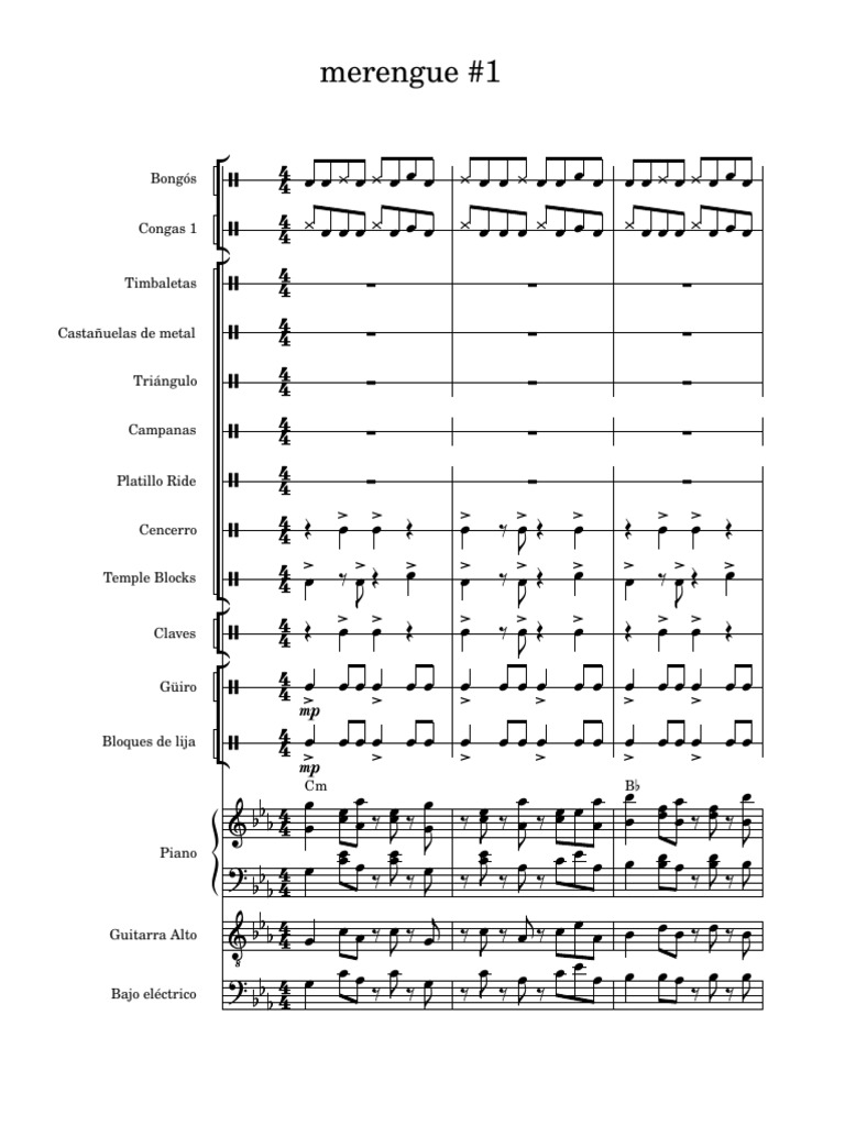 Merengue Instrumentation Guide | PDF | Cuban Music | Percussion Instruments
