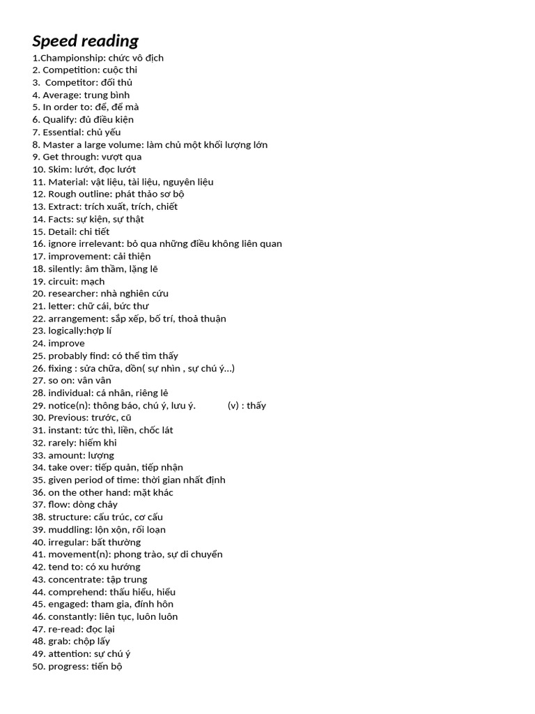 Speed Reading | PDF