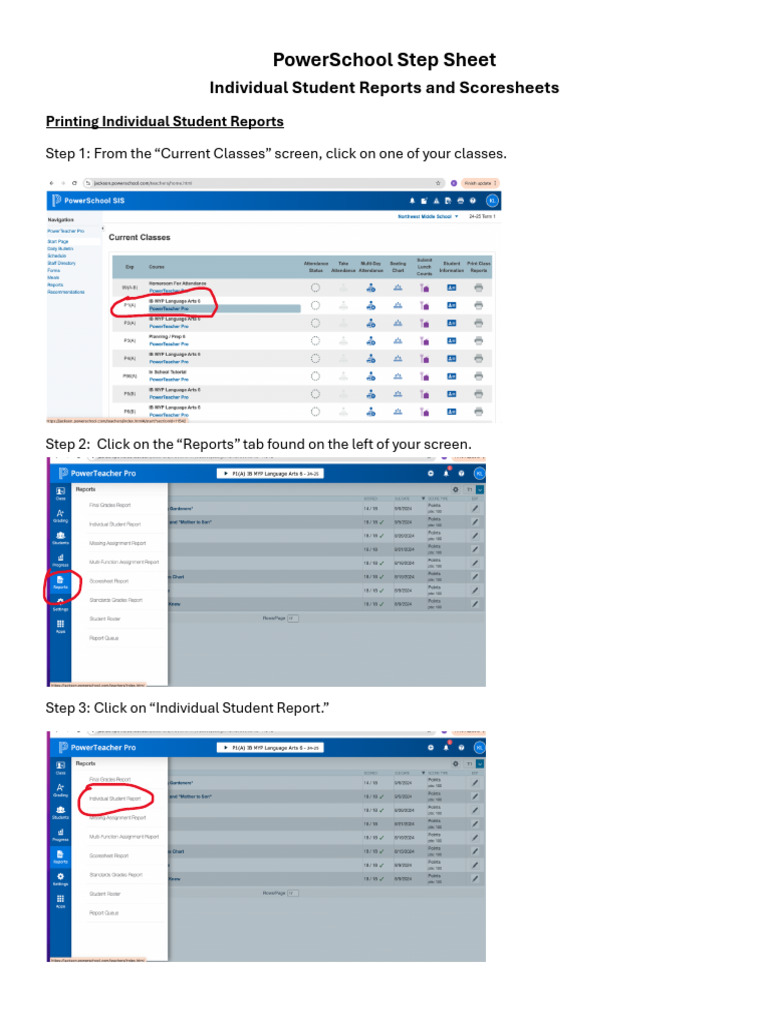 PowerSchool Step Sheet | PDF | Career & Growth