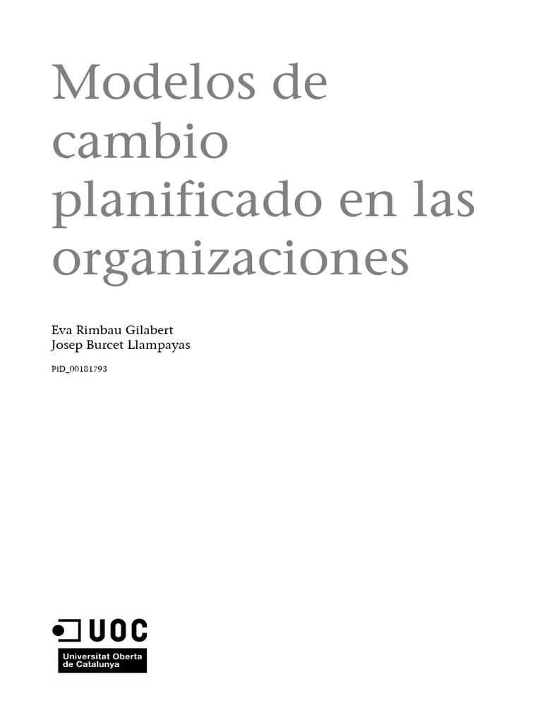 Gestión Del Cambio - Módulo 2 - Modelos de Cambio Planificado en Las ...