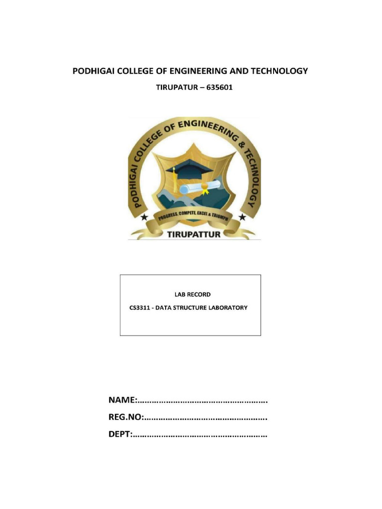 CS3311 DS Lab Record | PDF