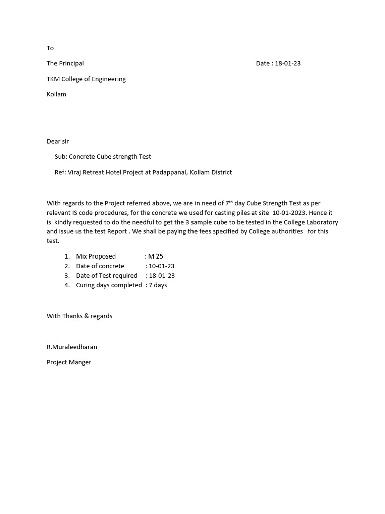 Concrete Cube Strength Test Request | PDF | Home & Garden | Computers