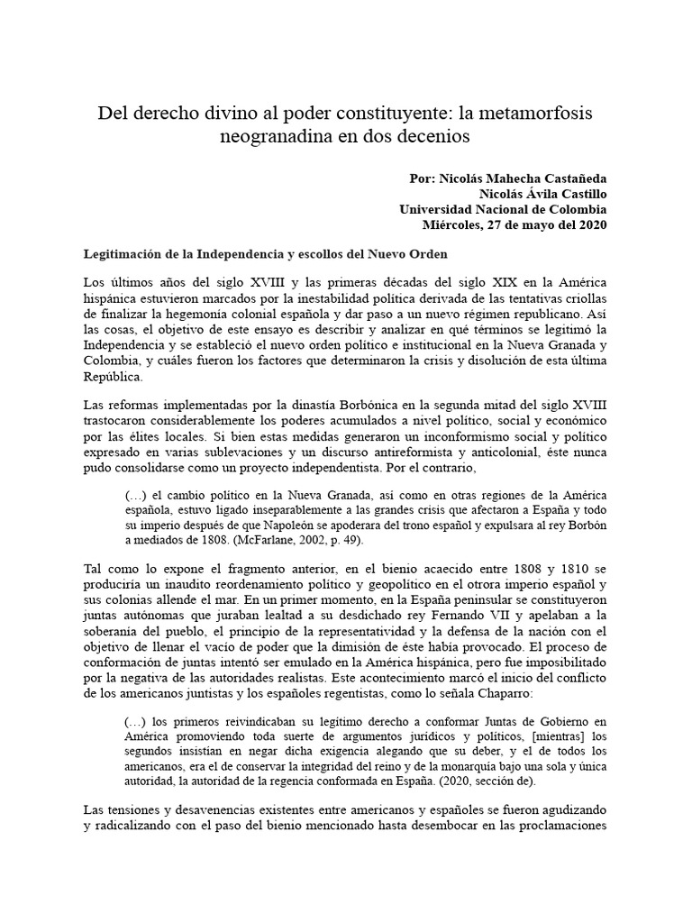 Del Derecho Divino Al Poder Constituyente - La Metamorfosis ...