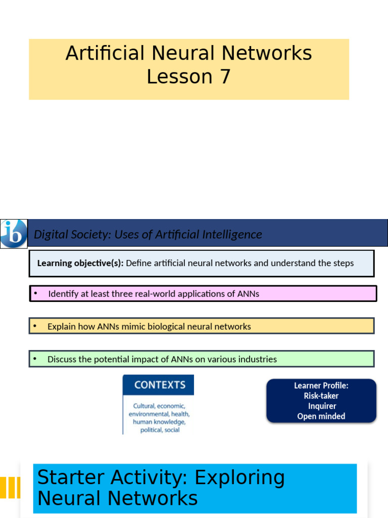 L7 Uses of Artificial Intelligence Neural Netwroks | PDF | Artificial ...