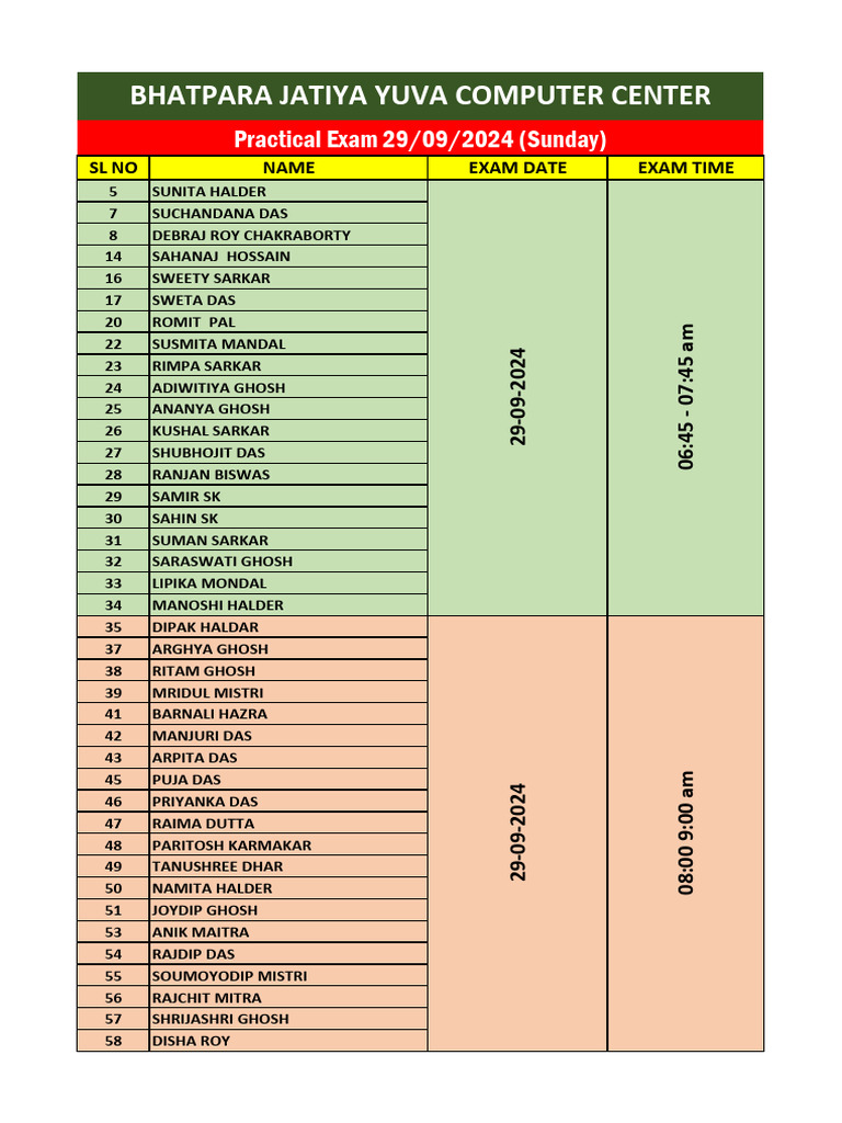 Tophel Exam Schedule 2024 Pdf