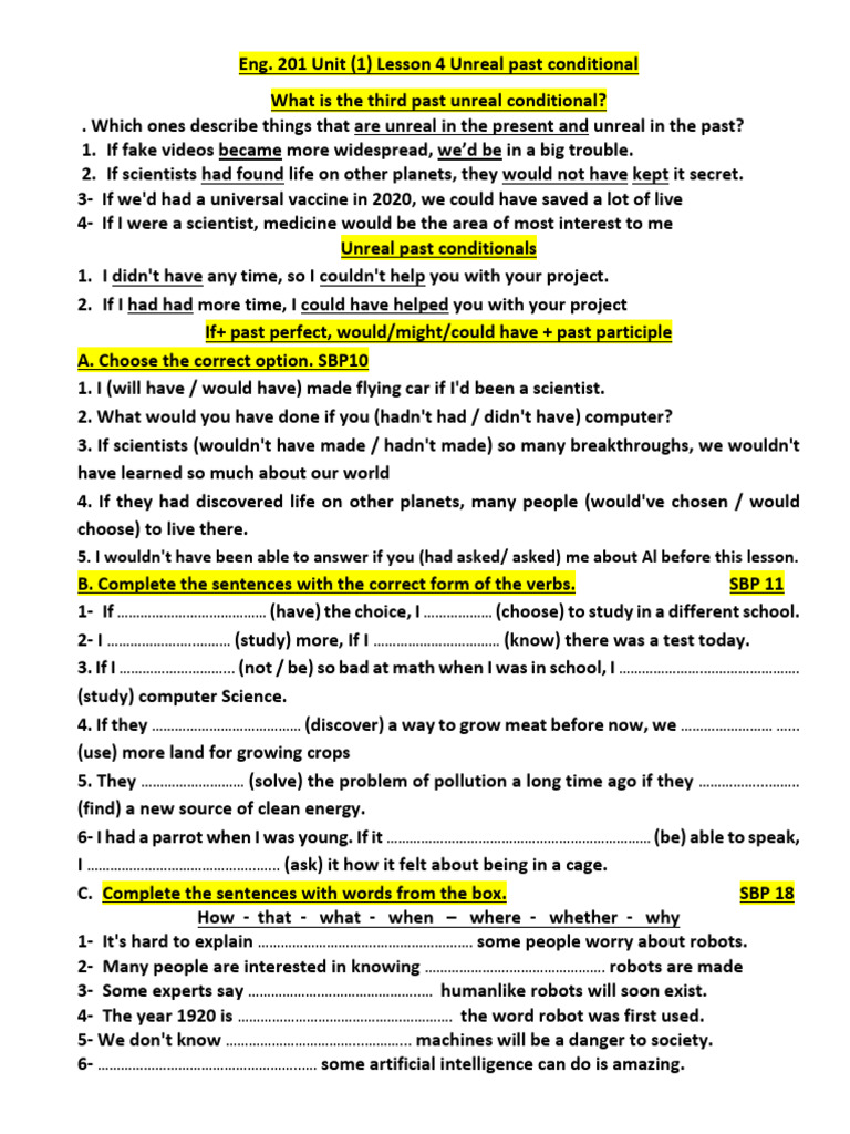 201 Unit 1 Grammar SB and WB EXERCISES 2024 + | PDF | Clause | Subject ...
