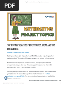 MSC Mathematics Project Topics and Materials