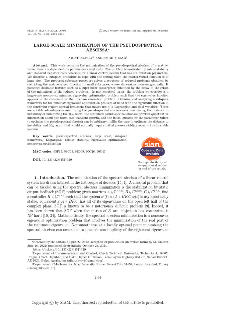 Large Scale Minimization Article | PDF | Mathematical Optimization ...