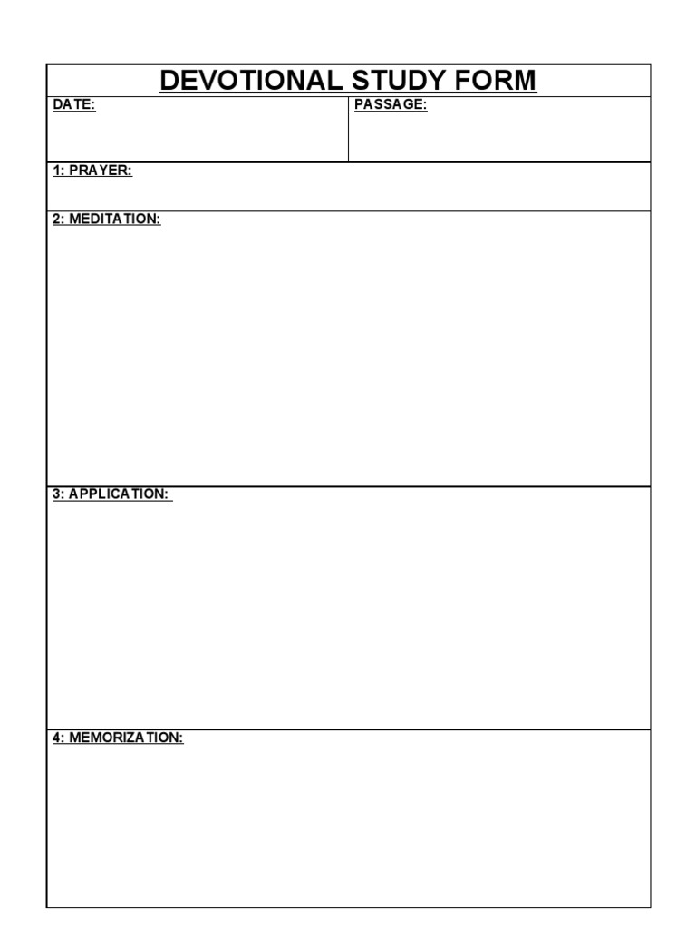Devotional Study Form | PDF