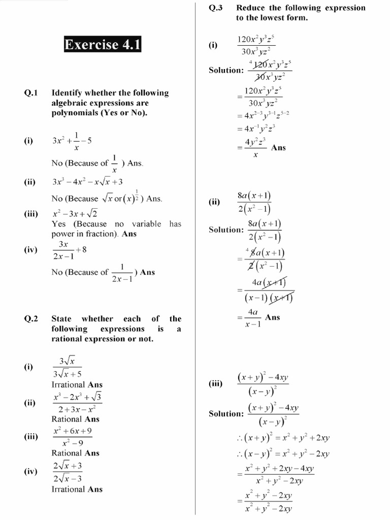 9th Math CH 4 Ex 4 | PDF