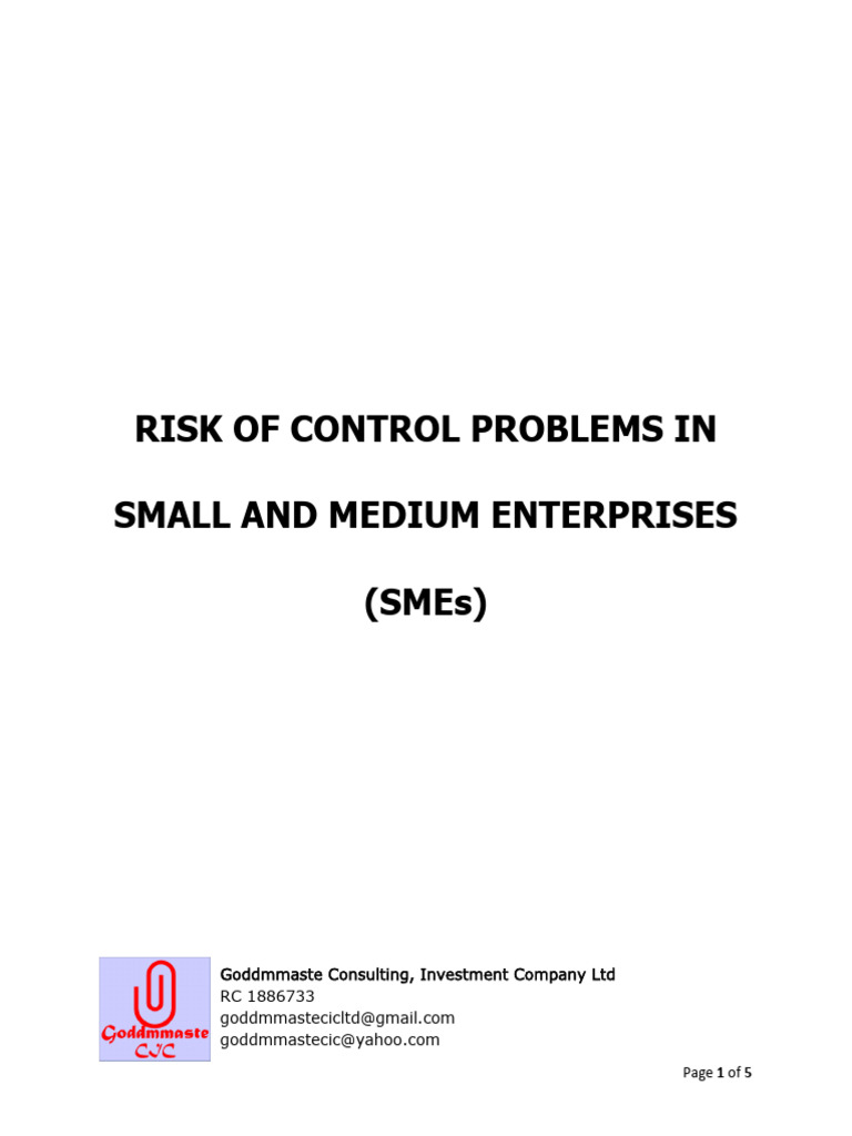 10 Risk of Control Problems in SMEs 1731076818 | PDF | Small And Medium ...