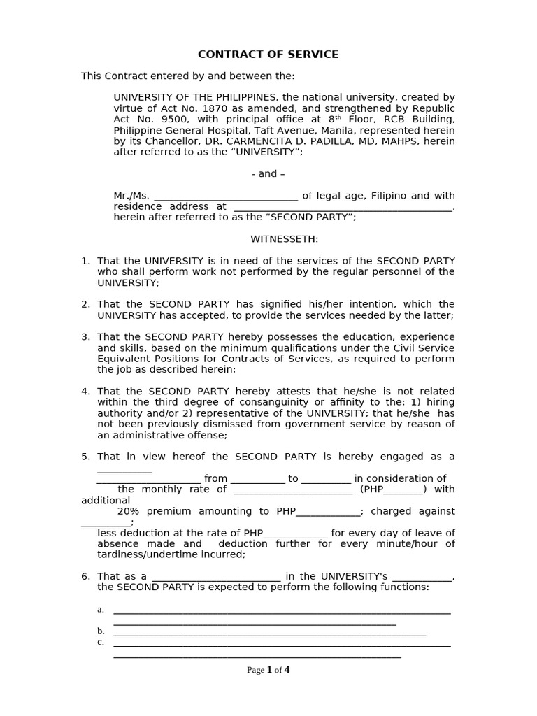 Contract of Service | PDF | Employment | Private Law