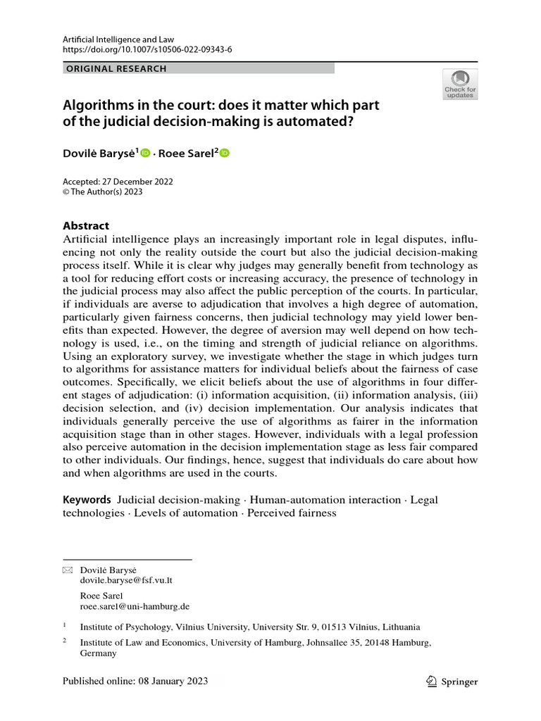AI's Impact on Judicial Decision-Making | PDF | Artificial Intelligence ...