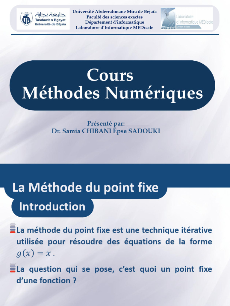 Méthode du Point Fixe en Informatique | PDF