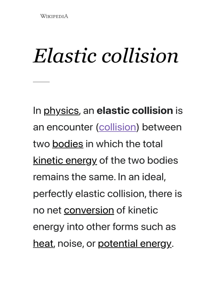 Understanding Elastic Collisions | PDF | Momentum | Collision