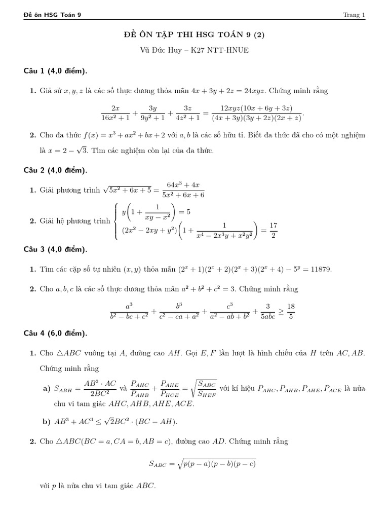 Sol đề 2 | PDF