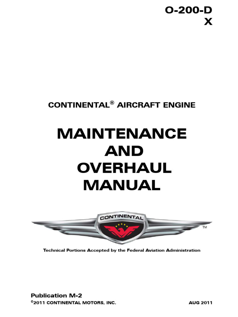 Maintenance AND Overhaul Manual: Continental Aircraft Engine | PDF |  Engines | Internal Combustion Engine