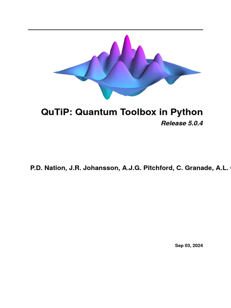 QuTiP: Quantum Toolbox in Python 5.0.4 | PDF | Quantum Mechanics ...
