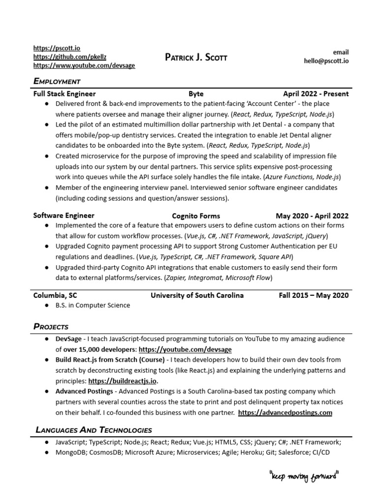 Full Stack Engineer Portfolio Overview | PDF | Software Development ...