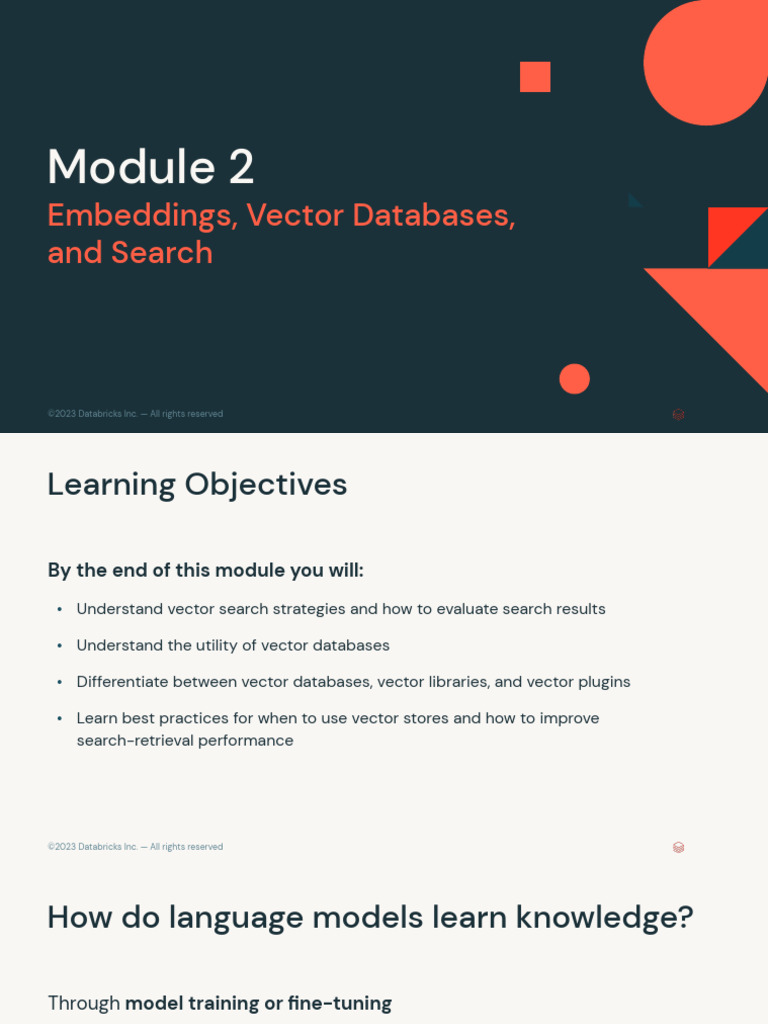 Embeddings, Vector Databases, and Search in LLM | PDF | Databases ...