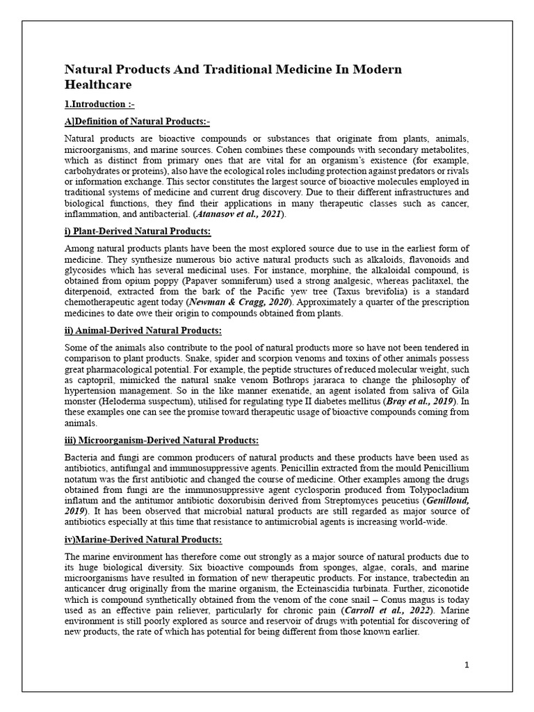 Natural Products and Traditional Medicine in Modern Healthcare Final ...