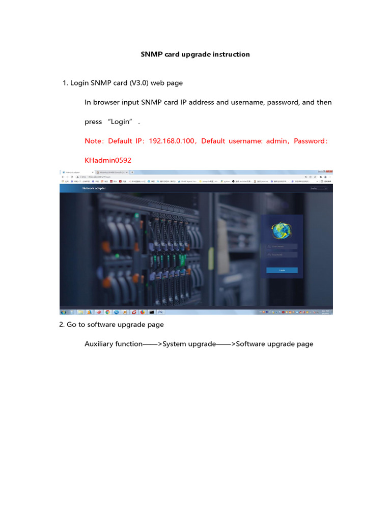 SNMP Card Upgrade Instructions Guide | PDF