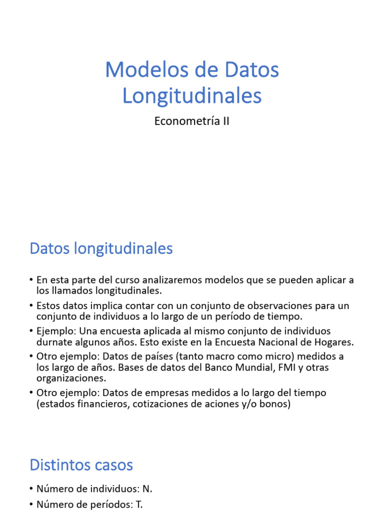 Modelos de Datos Longitudinales en Econometría | PDF | Mínimos ...