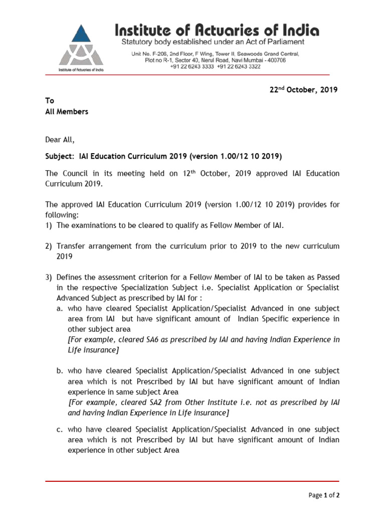 IAIEduCurriculum2019 SA Module Announcement FinalSS 221019 | PDF ...