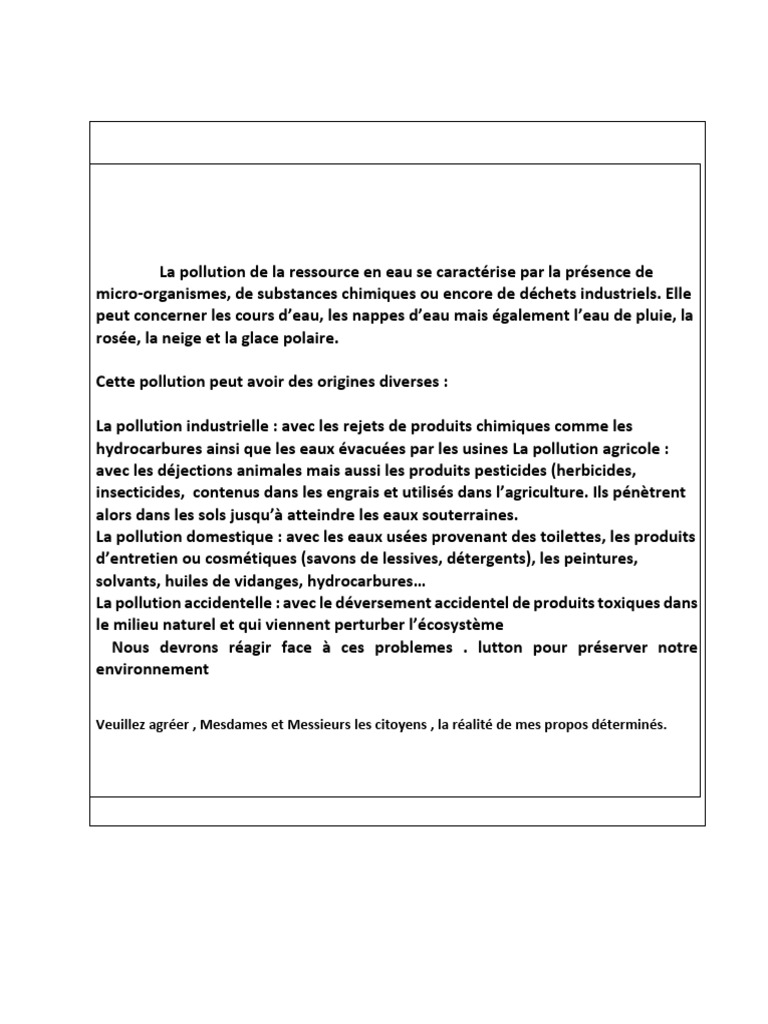 Pollution de l'eau : enjeux et solutions | PDF | Maison et jardin ...
