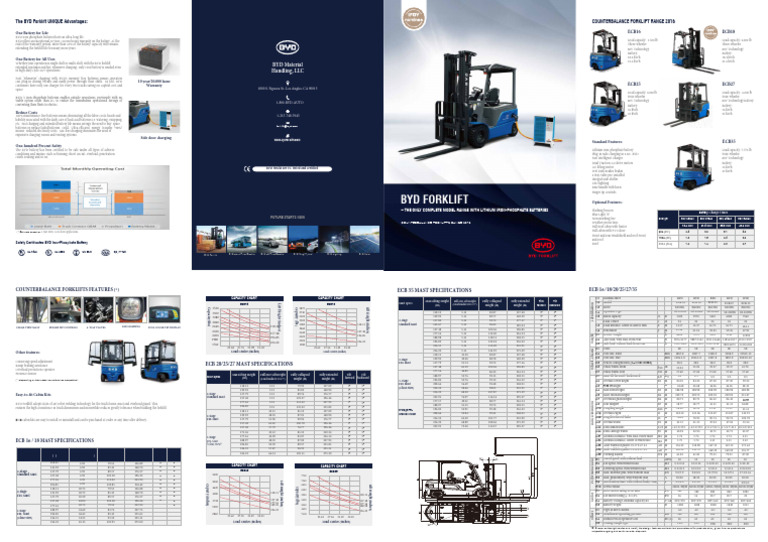 BYD Forklift Specifications and Benefits | PDF | Forklift | Battery Charger