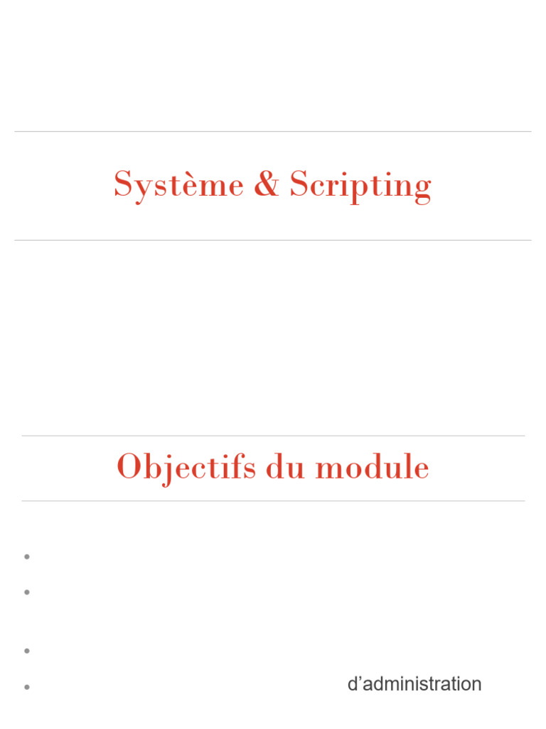 Introduction au Scripting Shell Linux | PDF | Interface système ...