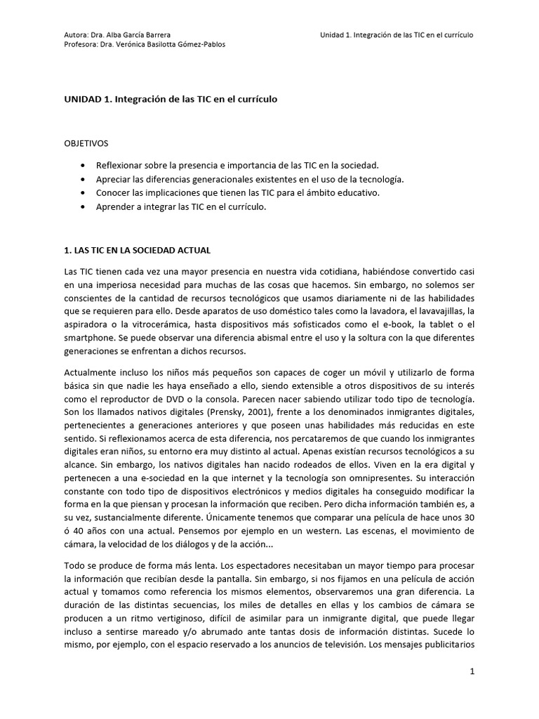 Integración de TIC en la educación actual | PDF | Plan de estudios ...