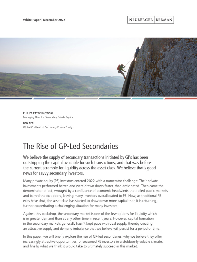 The Rise of GP Led Secondaires | PDF | Investing | Money