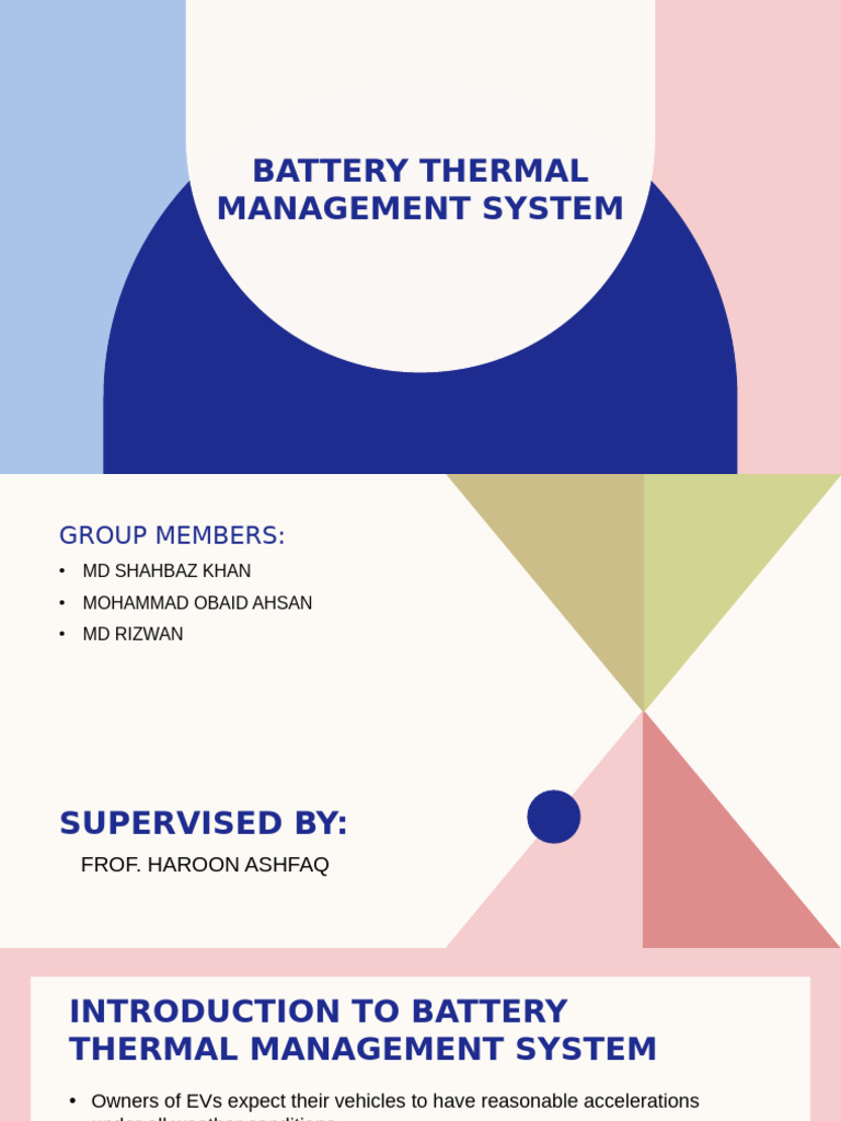Battery Thermal Management System (Minor) | PDF | Heat Transfer | Pump