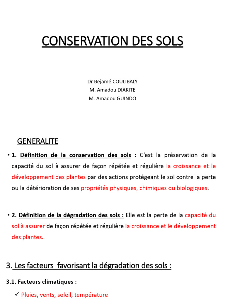 Conservation et dégradation des sols | PDF | Sol (pédologie) | Plaie